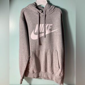 Nike Boys size small logo pullover hoodie grey EUC